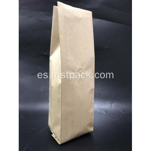 Bolsa de café con fuelle lateral de papel Kraft